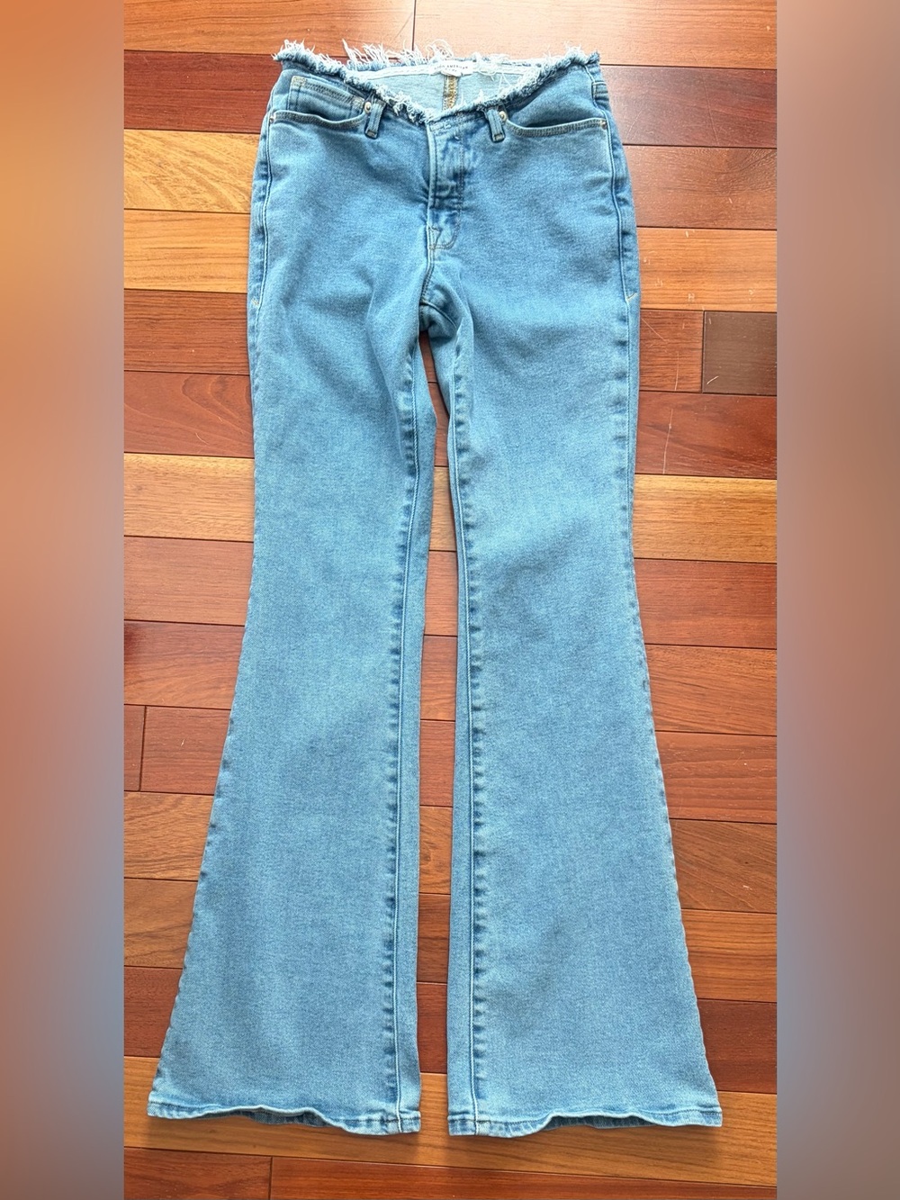 Good American Indigo Flare Jeans, Size 4/27